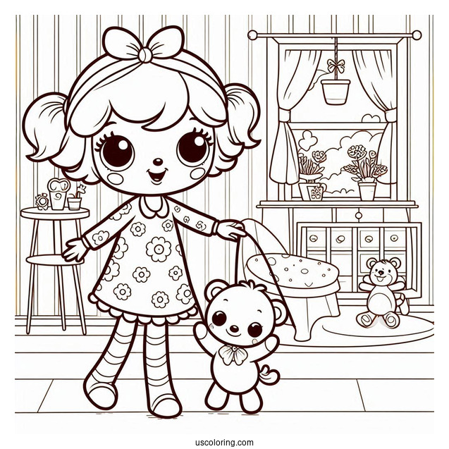 Poppy Playtime Coloring Page Of Poppy In A Room With Mommy Long Legs And Huggy Wuggy