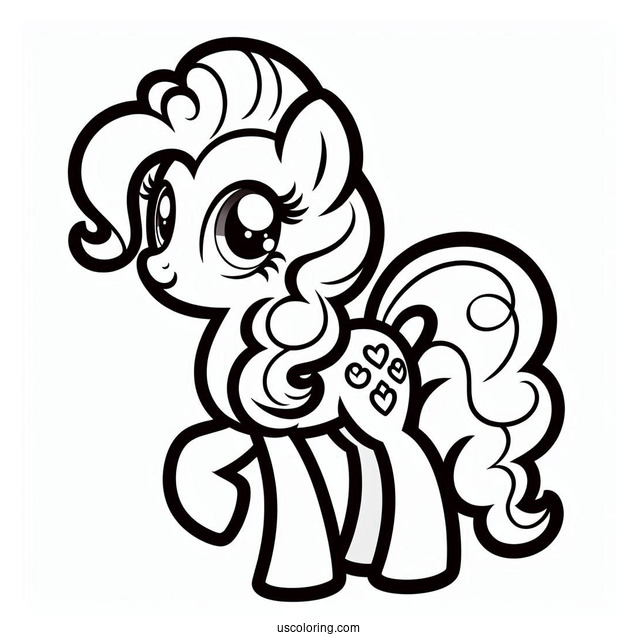 Outline of Pinkie Pie Pony For Preschoolers