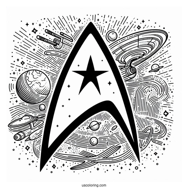 Star Trek Coloring Page Of Starfleet Command Logo
