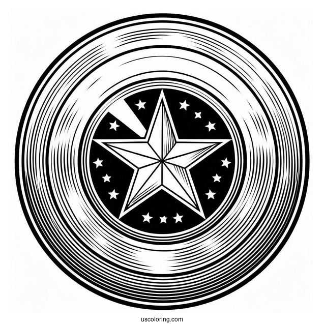 Captain America Shield Coloring Page