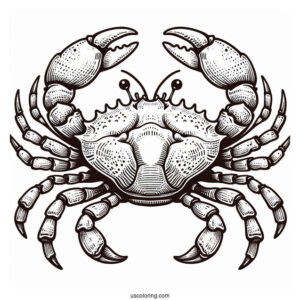 Crab Coloring Page With Detailed Shell
