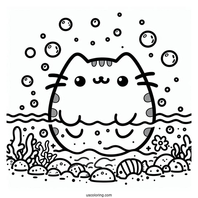 Pusheen Floating In The Water