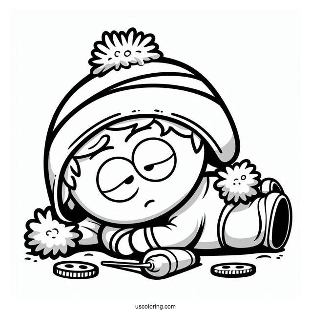 Easy Kyle Broflovski South Park Coloring Page For Kids