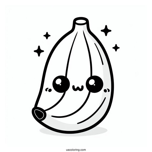 Cute Smiling Kawaii Banana Coloring