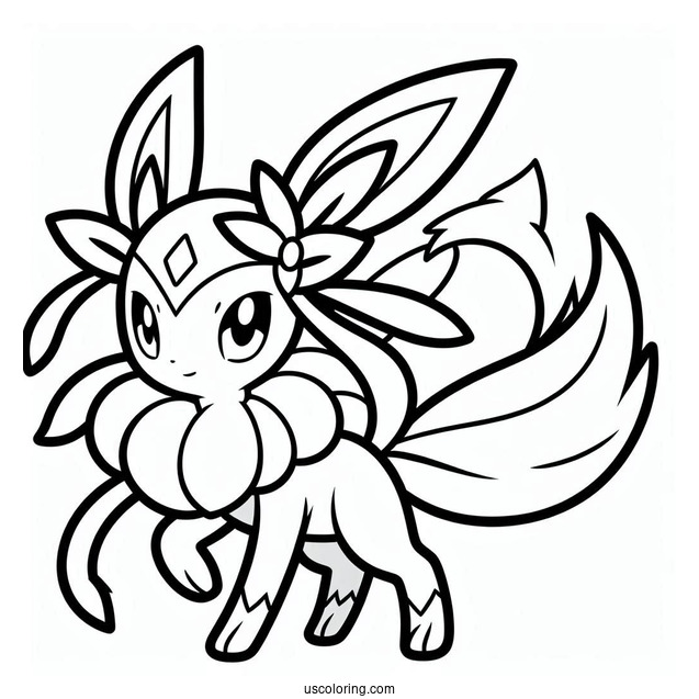 Sylveon Coloring Page Of Wonder Flash Pokemon Card