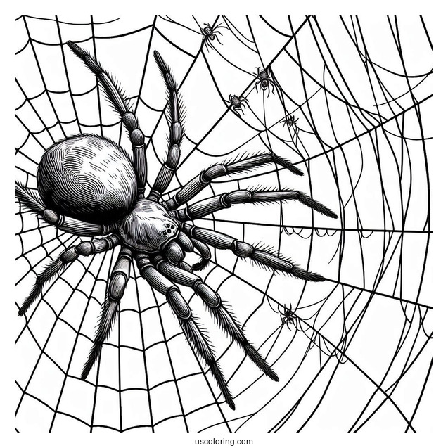 Common House Spider On Web