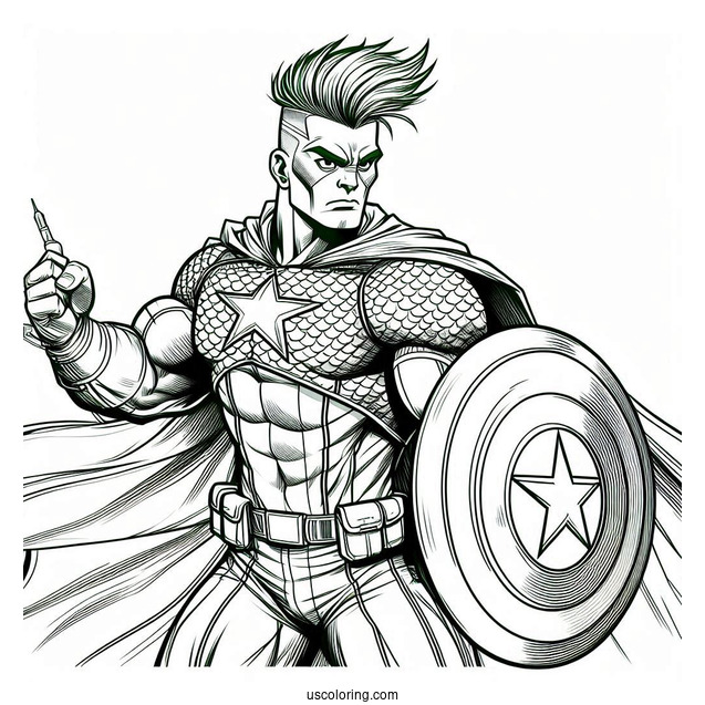 Captain America With Hulk, Iron Man, Thor, Black Widow and Hawk Eye