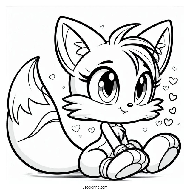Zooey In Love With Tails Coloring Page