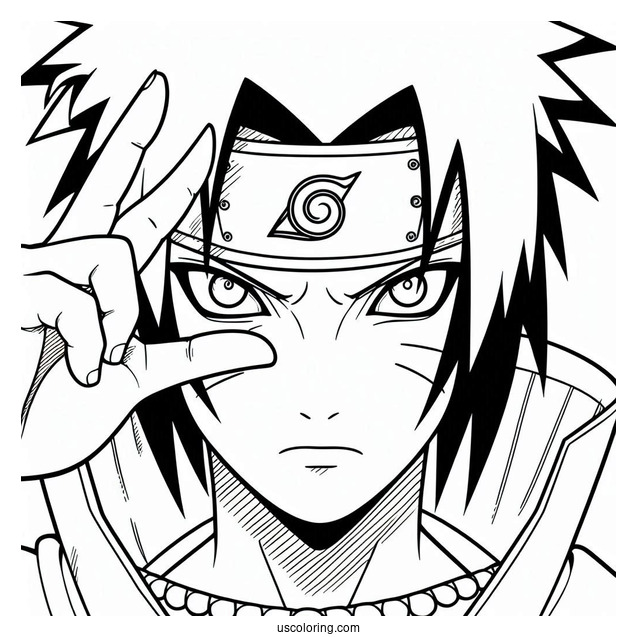 Sasuke Coloring Page Using Sharingan In Shippuden