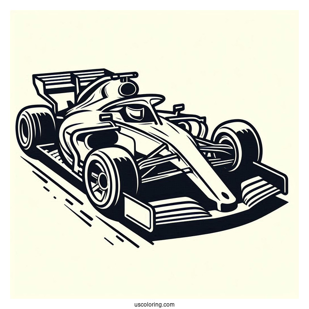 Simple Outline Of Race Car To Color