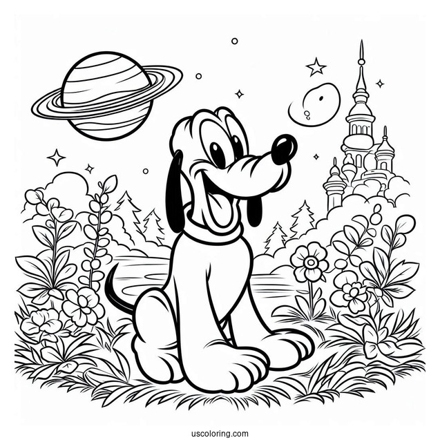Easy Pluto Coloring Page For Kids