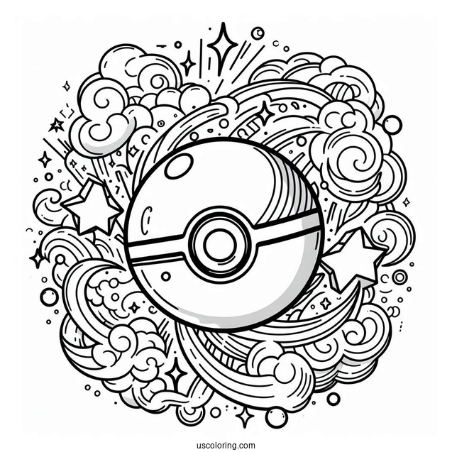 Pokéball Coloring Page Of Great Ball Pokemon Card
