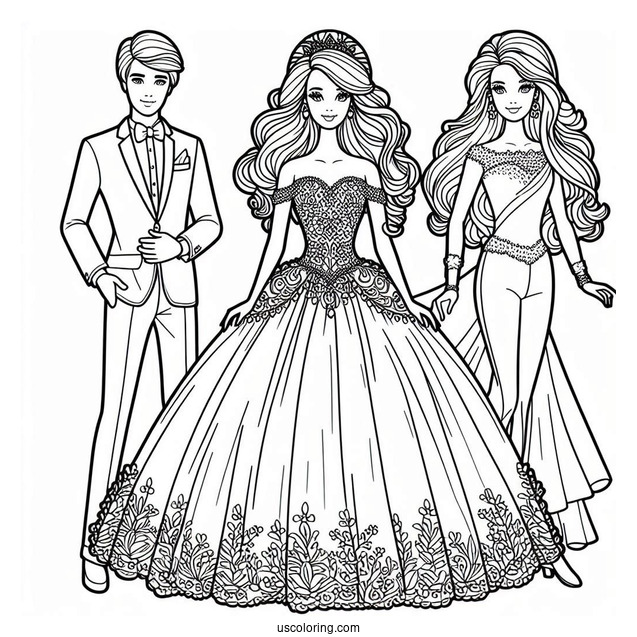 Barbie And Ken Dolls To Color