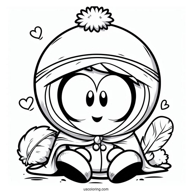 South Park Coloring Page Of Kawaii Kenny McCormick