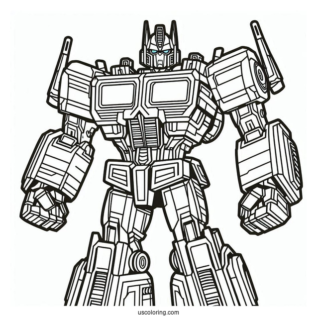 Easy Optimus Prime Coloring Page Outline For Preschoolers
