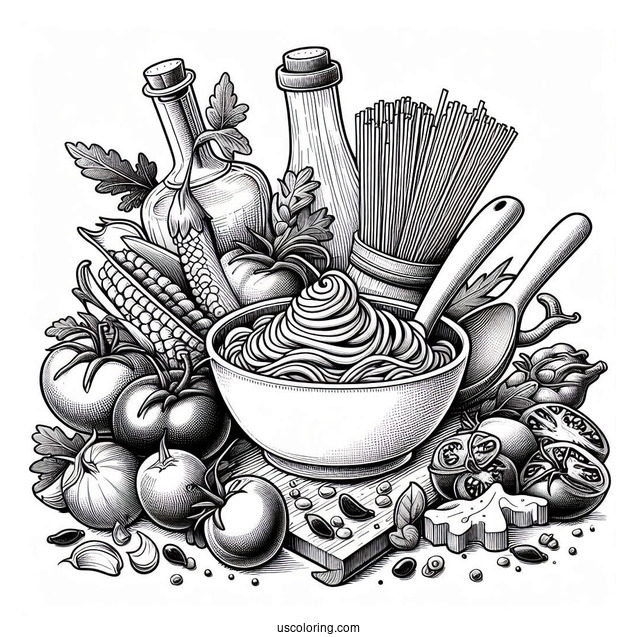 Detailed Ratatouille Coloring Page And Alfredo Cooking