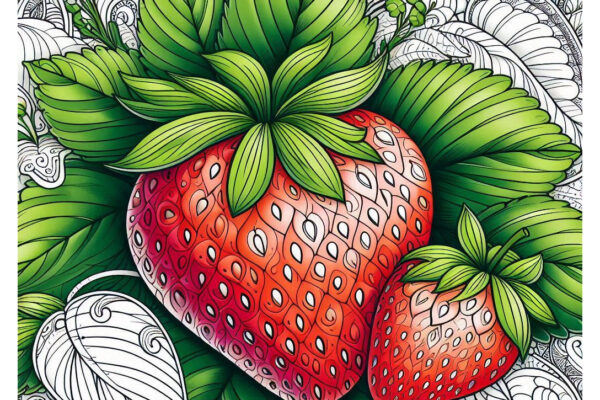 Strawberry Coloring Pages Featured Image v2