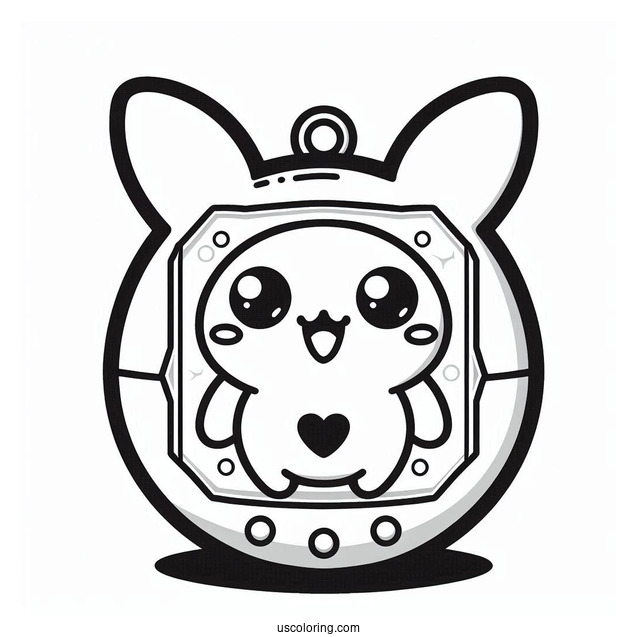 Mametchi Inside The Tamagotchi Coloring Page For Kids