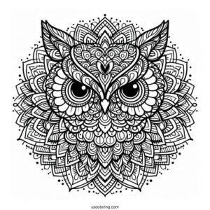 Intricate Owl Mandala To Color
