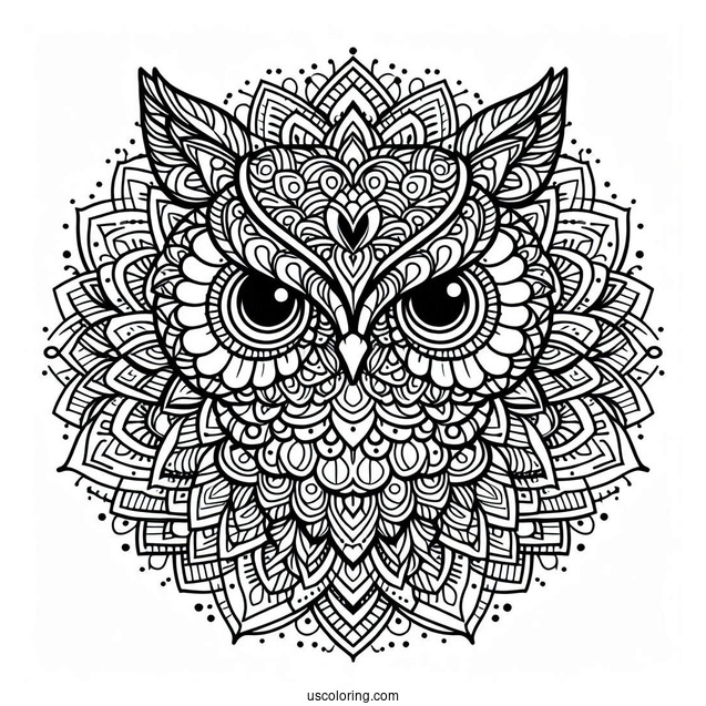 Intricate Owl Mandala To Color