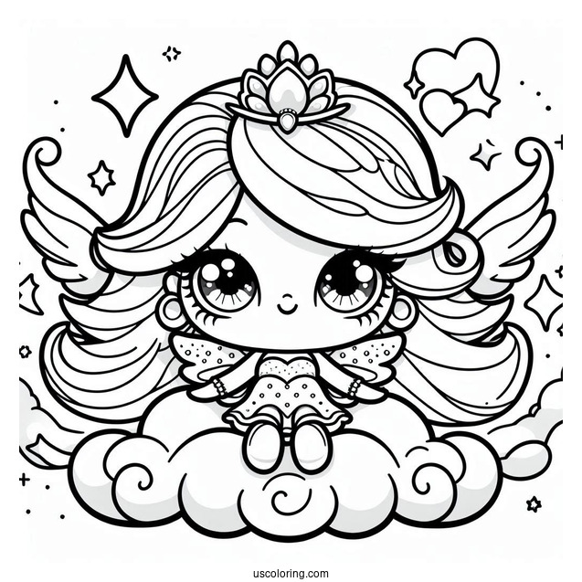 Shimmer And Shine Coloring Page Of Kawaii Shimmer On A Cloud