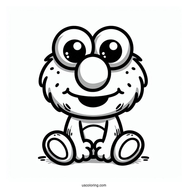 Cute Kawaii Baby Elmo Coloring Page