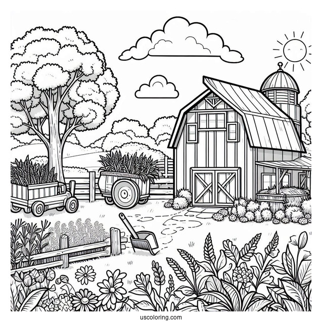 Farm Harvest To Color