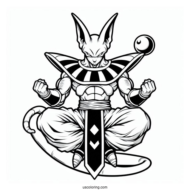 Dragon Ball Z Coloring Page Of Beerus God of Destruction