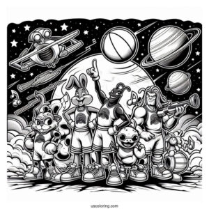 Space Jam Tune Squad Poster Coloring Sheet