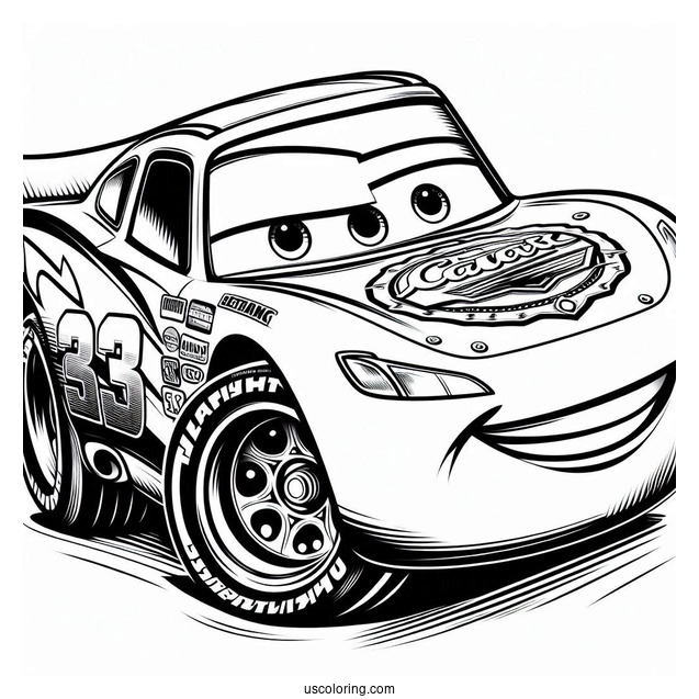 Lightening McQueen From Cars Movie To Color