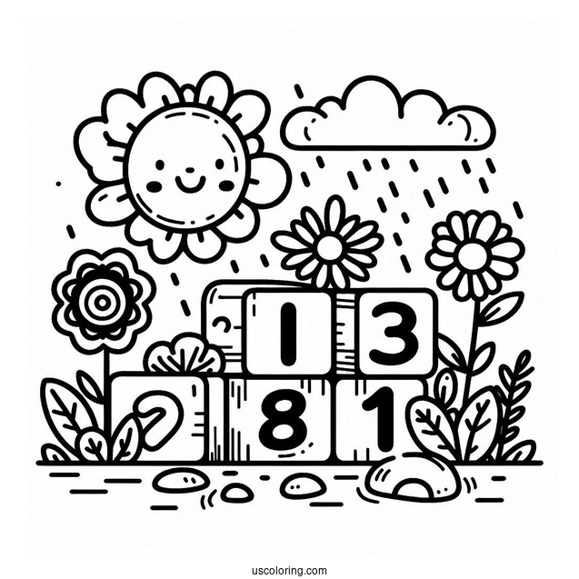 Numberblocks Coloring Page12 Under The Sun