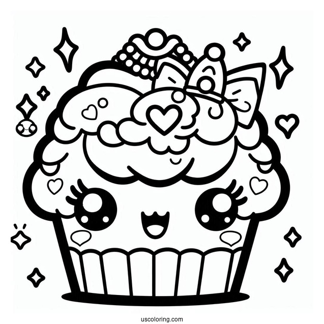 Outline Of Kawaii Cupcake Princess Shopkins