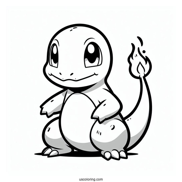 Playful Looking Charmander To Color