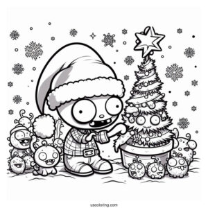 Plants Vs Zombies Christmas Coloring Page