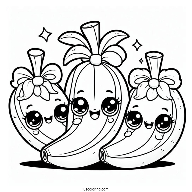 Coloring Sheet Of Buncho Bananas Shopkins