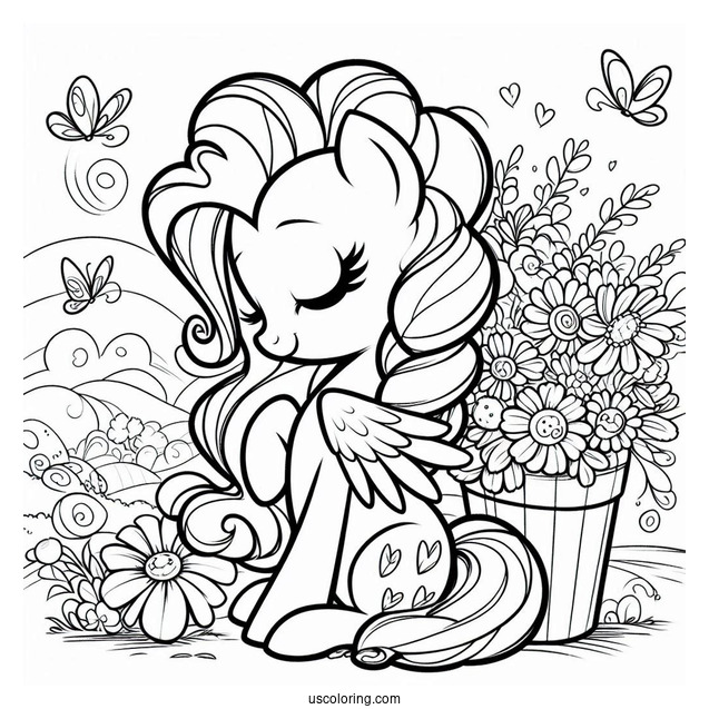 Equestria Girls Pinkie Pie Hugging Pony Pinkie Pie Coloring Page