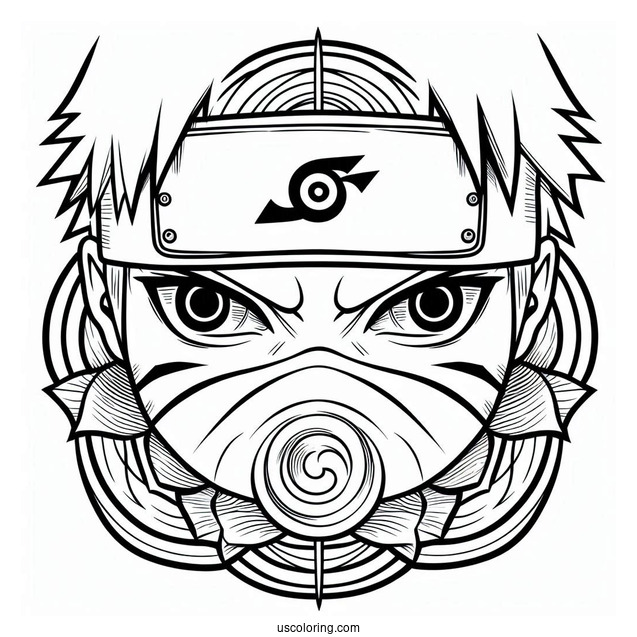 Kakashi Coloring Page Of Mangekyo Sharingan
