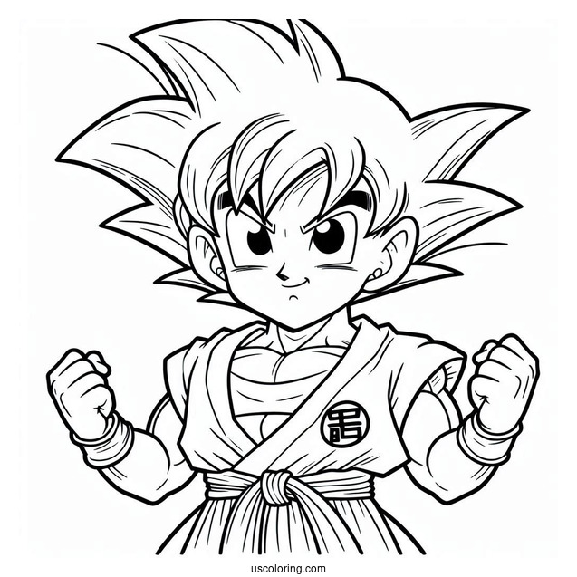 Coloring Page Of Young Goku