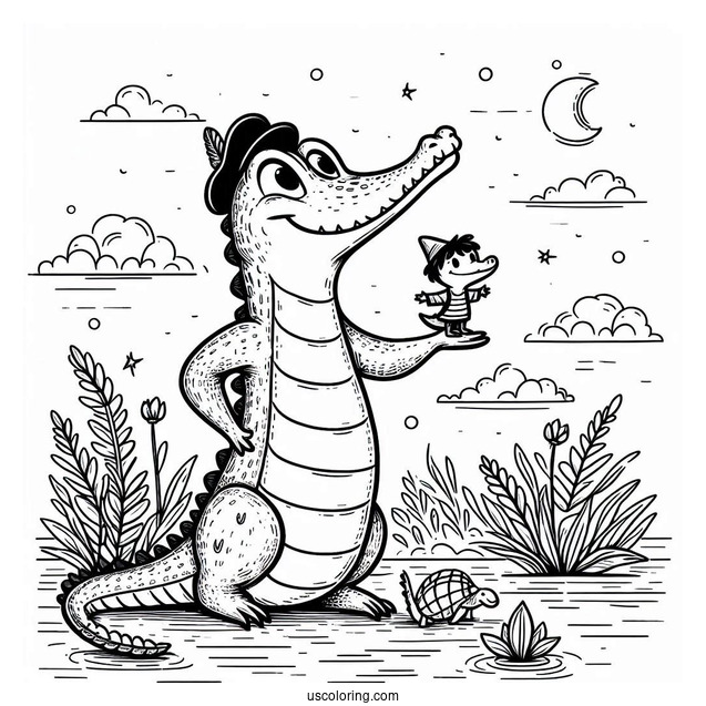 Crocodile From Peter Pan Coloring Sheet