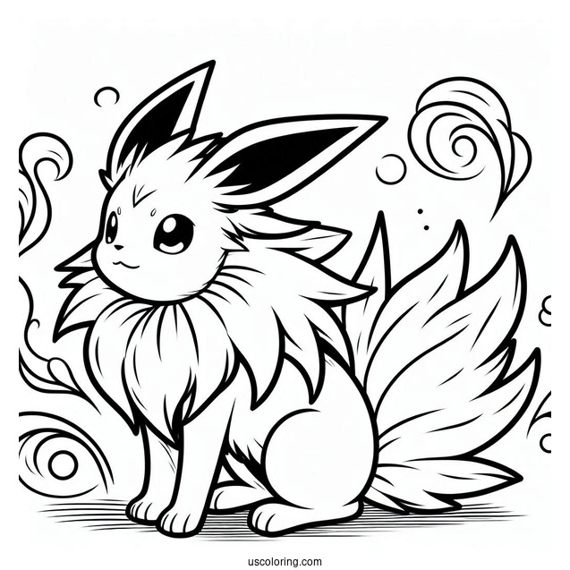 Jolteon Coloring Page Playing With Vaporeon