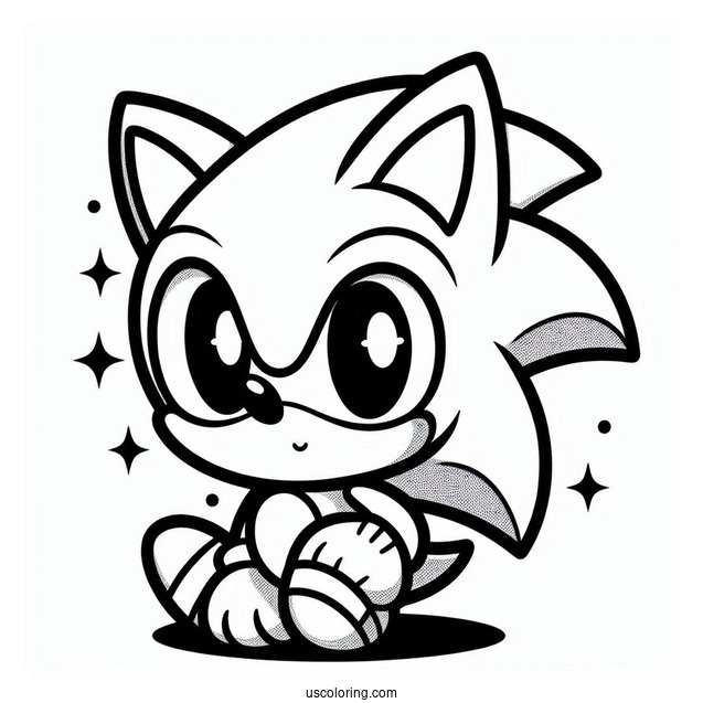 Cute Kawaii Sonic Coloring Page