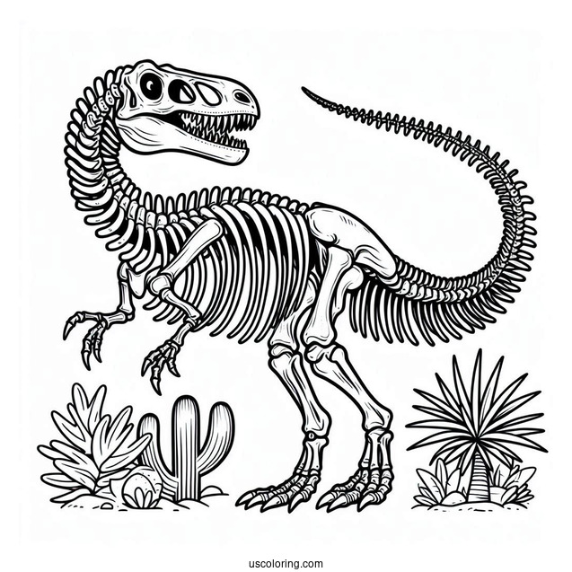 Spinosaurus Coloring Page Skeleton