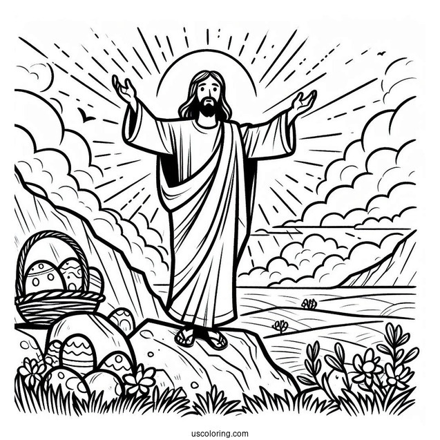Jesus Resurrection Coloring For Kids