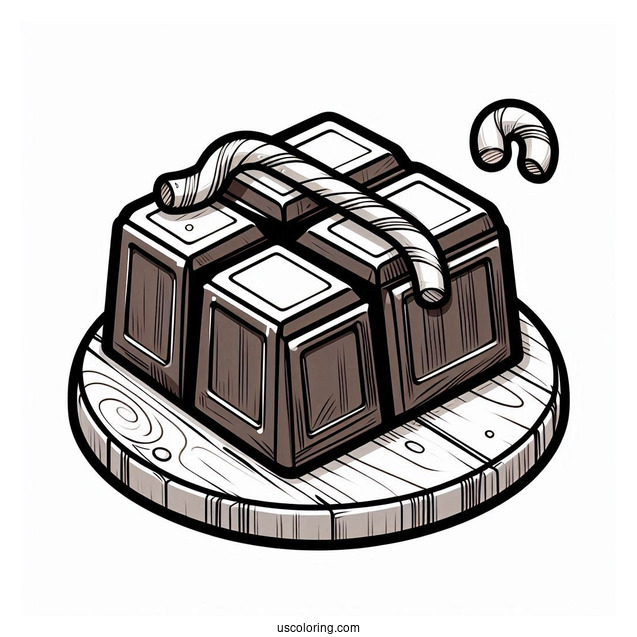 Chocolate Block Coloring Page For Kids