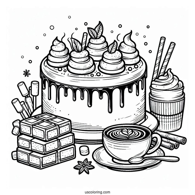 Hot Chocolate Cake With Marshmallows