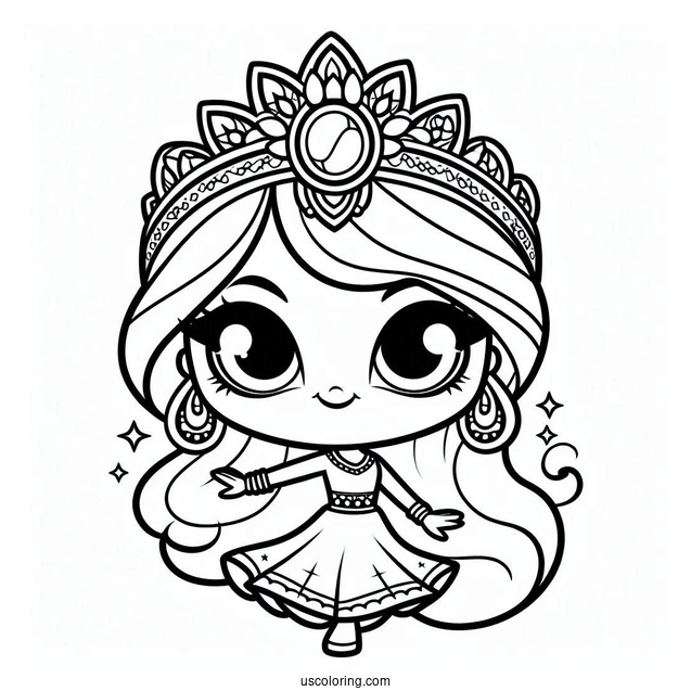 Shimmer And Shine Coloring Page Of Simple Nazboo Outline For Preschoolers