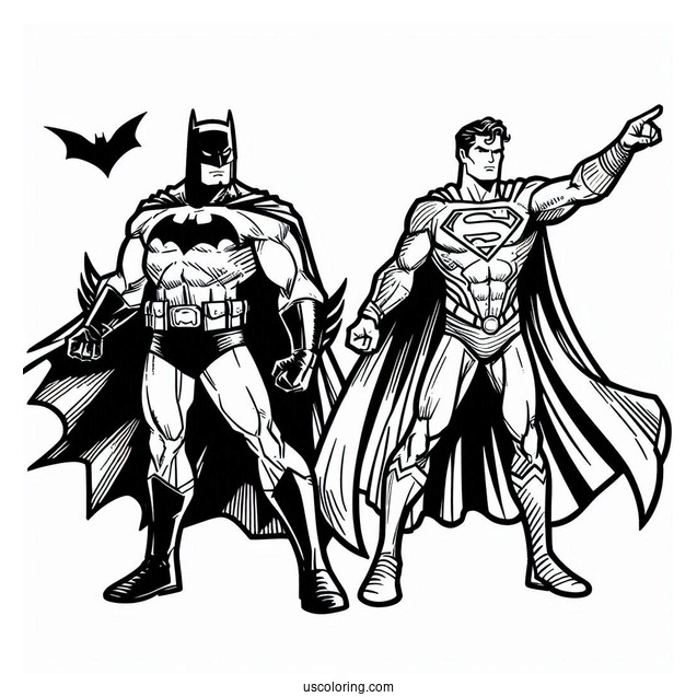 Batman And Superman Coloring Page