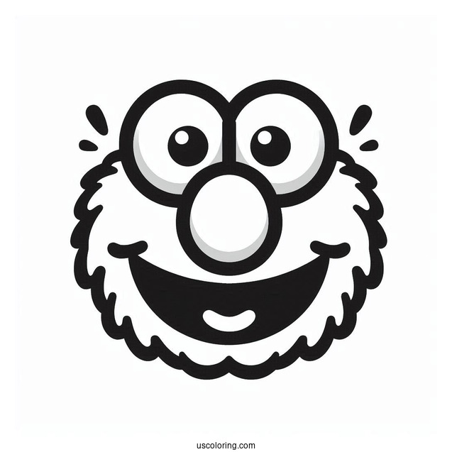 Elmo Face Printout To Color