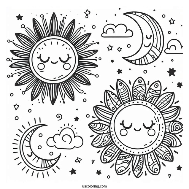 Easy Sun To Color For Preschoolers