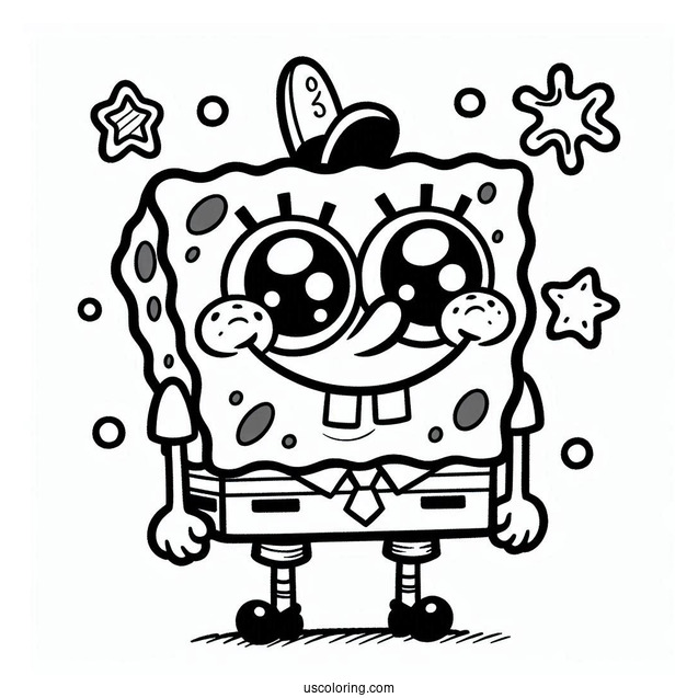 Happy SpongeBob Coloring Page